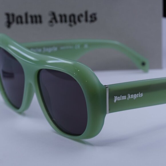 Palm Angels PERI103 ELFIN 5007 Aviator Sunglasses - Light Green/Dark Grey - Picture 3 of 9